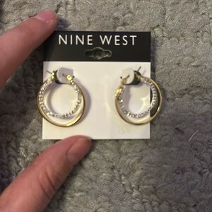 Silver and gold hoop earrings